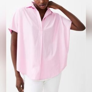 FRENCH CONNECTION PINK OVERSIZED BUTTON DOWN SHIRT SIZE LARGE